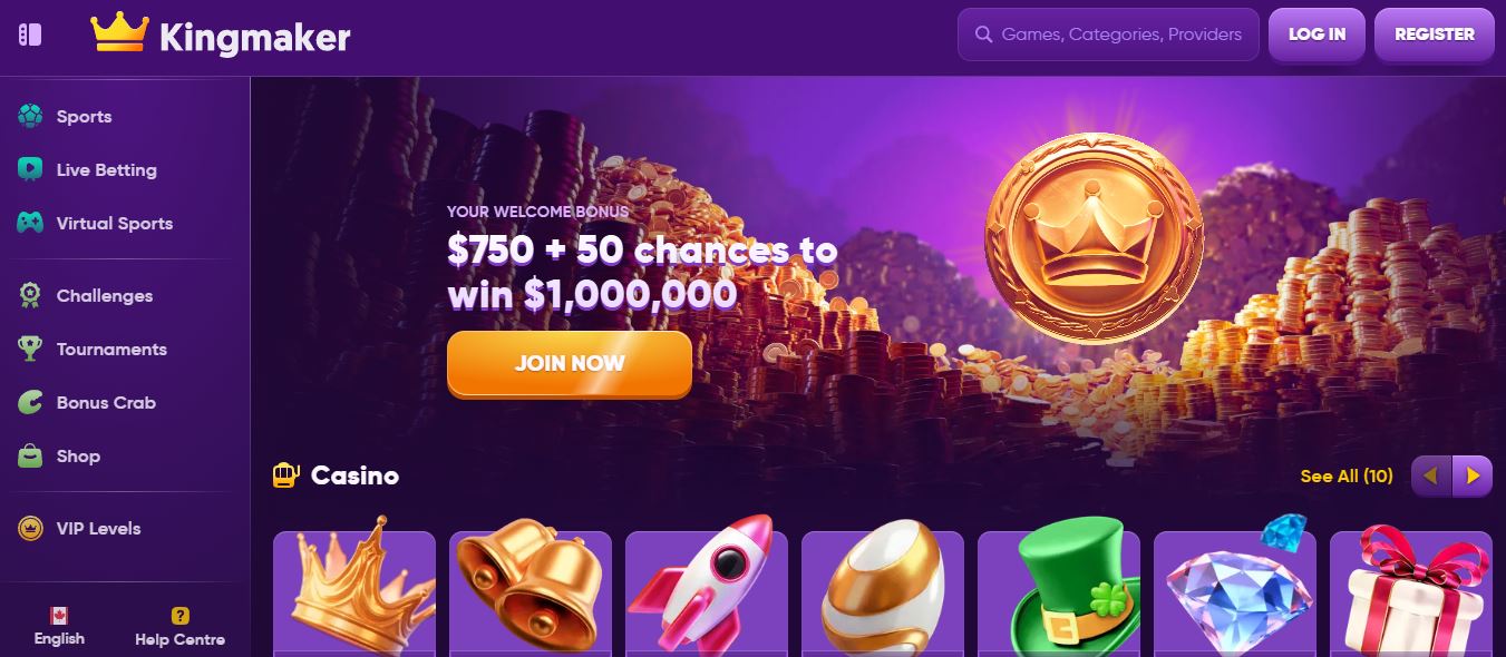 Visit Kingmaker homepage and join to win up to one million dollars